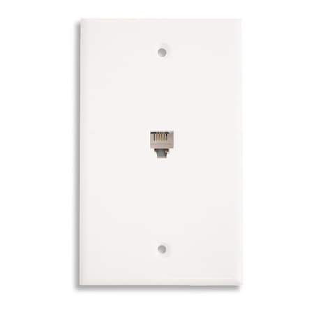 Quest Technology International Telephone Single-Gang Wall Plate, White - Rj11 (6P4C) NTP-2402